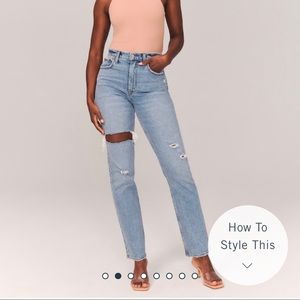 NWT Abercrombie Curve Love 90s Ultra High Rise Straight Jeans 28/ 6 Regular